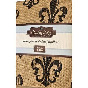 Crafty Cuts Burlap/Toile de Jute/Arpillera Fleur-De-Lis 100% Jute 1.5YDS NWT